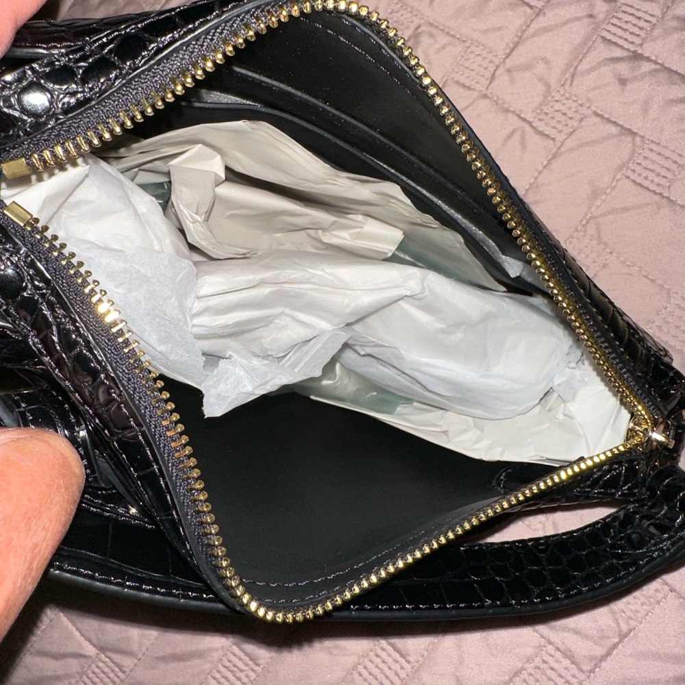 Brand new with tags Micheal Kors leather croc black.